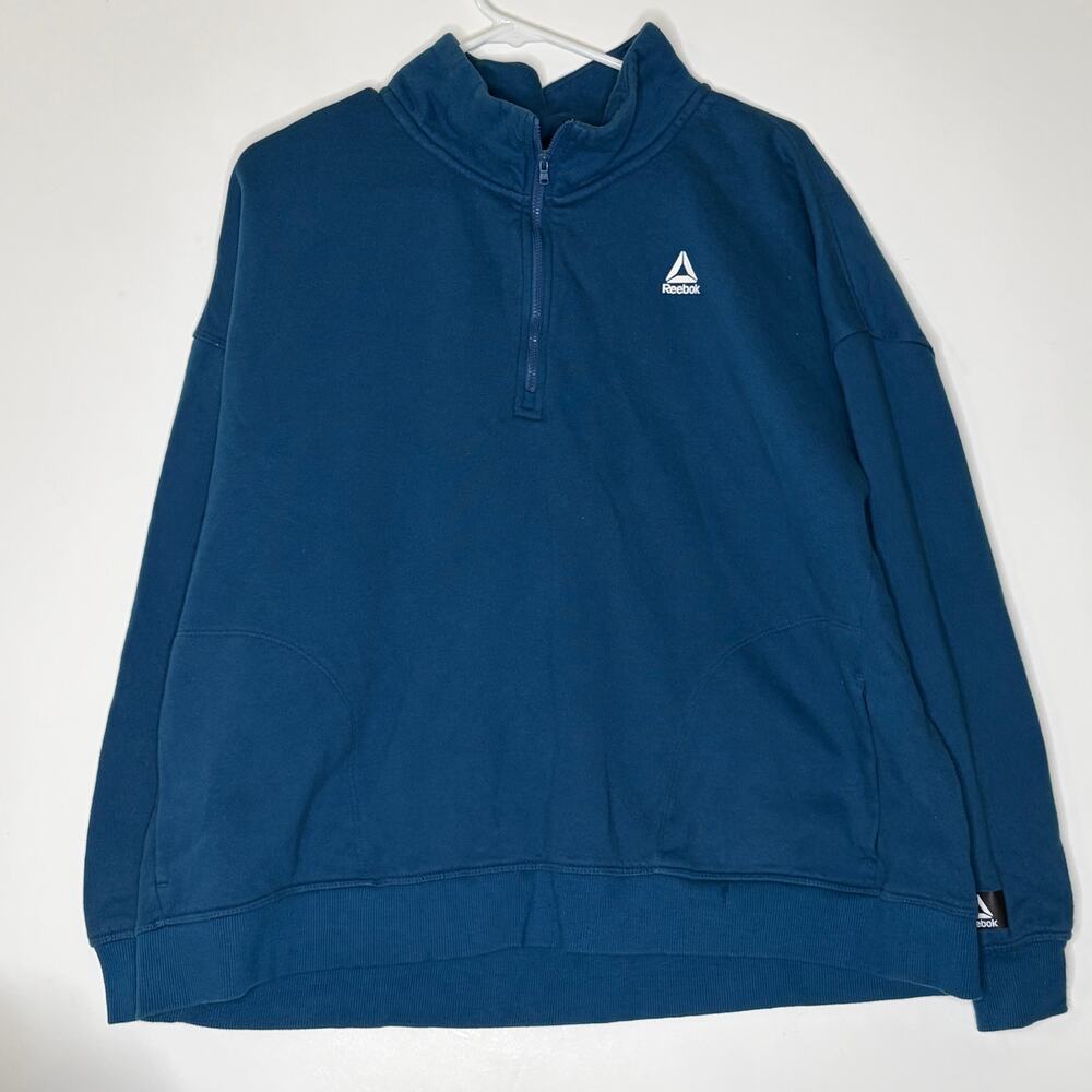 Reebok Teal Quarter Zip Sweatshirt Women's XXL